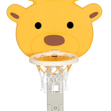 Keezi Kids Basketball Hoop Stand Adjustable 5-in-1 Sports Center Toys Set Yellow 3