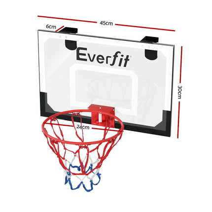 Everfit 23" Mini Basketball Hoop Backboard Door Wall Mounted Sports Kids Black 2