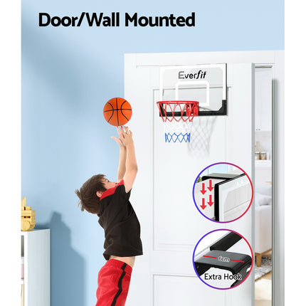 Everfit 23" Mini Basketball Hoop Backboard Door Wall Mounted Sports Kids Black 4