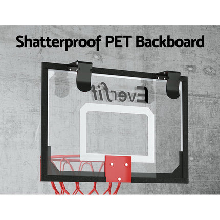 Everfit 23" Mini Basketball Hoop Backboard Door Wall Mounted Sports Kids Black 5