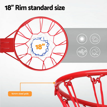 Everfit Basketball Ring Hoop Rim Goal Net 45CM 6