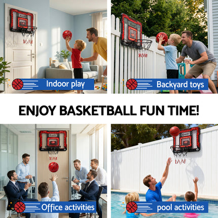 Everfit Mini Basketball Hoop Over Door Indoor LED Scoreboard Kids Set 40x30cm 7