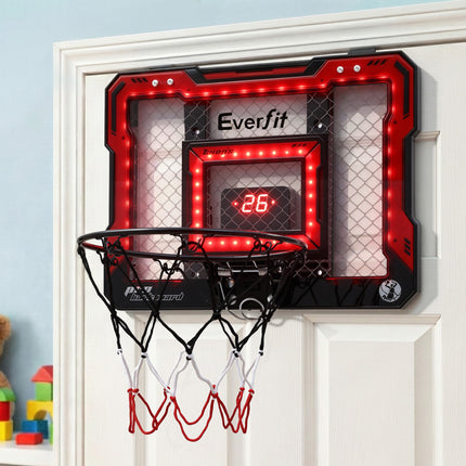 Everfit Mini Basketball Hoop Over Door Indoor LED Scoreboard Kids Set 40x30cm 8