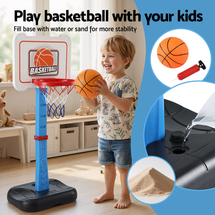 Keezi Kids Basketball Hoop Stand Baseball Set Adjustable Height Sports Toys Blue 4