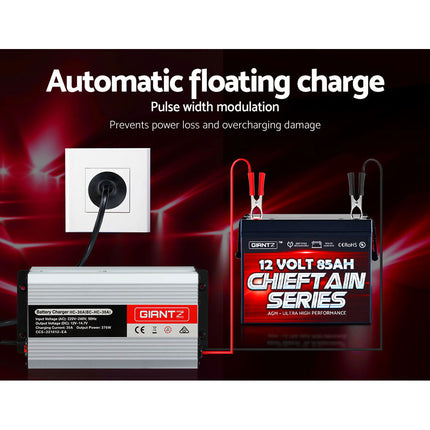 Giantz 12V 30A Car Battery Charger 30Amp ATV 4WD Boat Caravan 7