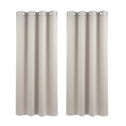 Artiss Blockout Curtains 2X 132x160cm Thermal Insulated Eyelet Drapes Beige 2