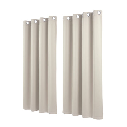 Artiss Blockout Curtains 2X 132x160cm Thermal Insulated Eyelet Drapes Beige 4