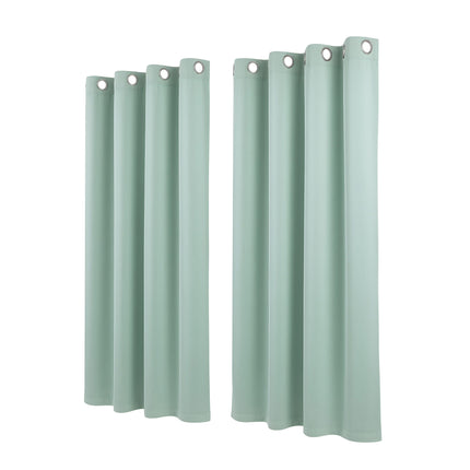 Artiss Blockout Curtains 2X 132x160cm Thermal Insulated Eyelet Drapes Green 4