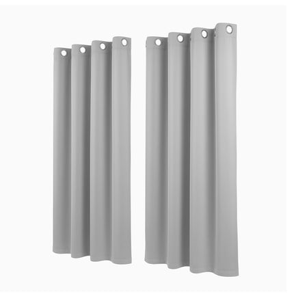 Artiss Blockout Curtains 2X 132x160cm Thermal Insulated Eyelet Drapes Grey 4