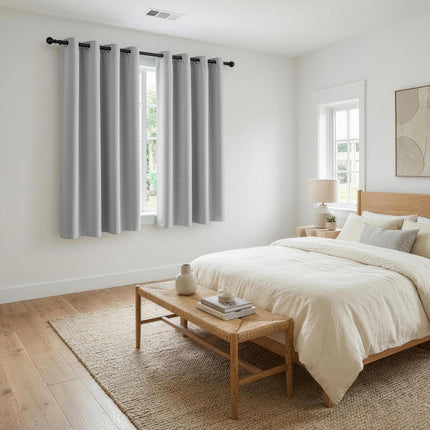 Artiss Blockout Curtains 2X 132x160cm Thermal Insulated Eyelet Drapes Grey 11