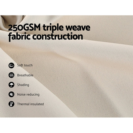 Artiss 2X Blockout Curtains Eyelet 300x230cm Beige 5