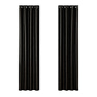 Artiss 2X Blockout Curtains Eyelet 140x230cm Black Shine