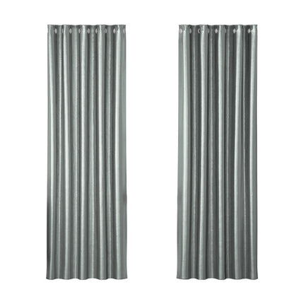 Artiss 2X Blockout Curtains Eyelet 180x213cm Grey Shine 4