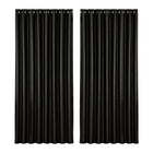 Artiss 2X Blockout Curtains Eyelet 300x230cm Black Shine