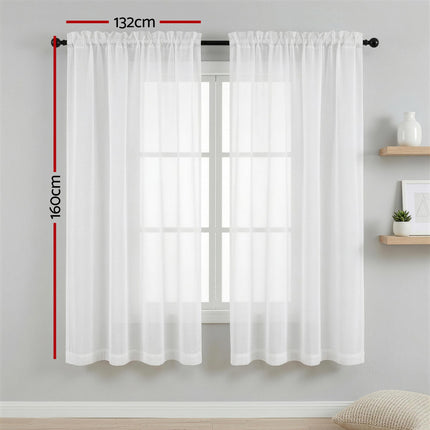 Artiss Blockout Curtains 2X 132x160cm Light Filtering Window Drapes Rod Pocket 3