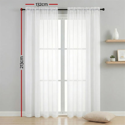 Artiss Blockout Curtains 2X 132x213cm Light Filtering Window Drapes Rod Pocket 3