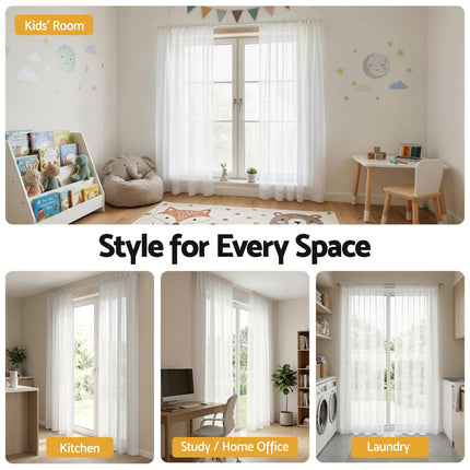 Artiss Blockout Curtains 2X 132x213cm Light Filtering Window Drapes Rod Pocket 6