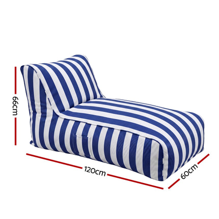 Artiss Outdoor Bean Bag Chair Cover (No Filler) Splash-Proof Beanbag Lounge Sofacover Stuffed Animal Storage Bean Bag Cover for Patio Poolside Relaxing, Blue 2