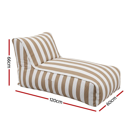 Artiss Outdoor Bean Bag Chair Cover (No Filler) Splash-Proof Beanbag Lounge Sofacover Stuffed Animal Storage Bean Bag Cover for Patio Poolside Relaxing, Taupe 2