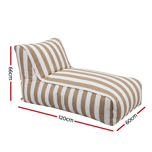 Artiss Outdoor Bean Bag Chair Cover (No Filler) Splash-Proof Beanbag Lounge Sofacover Stuffed Animal Storage Bean Bag Cover for Patio Poolside Relaxing, Taupe 2