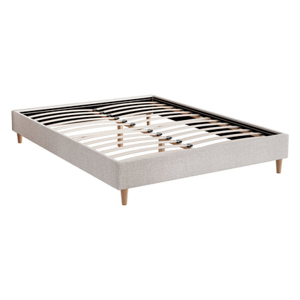 Artiss Bed Frame Double Size Beige ZORA 2
