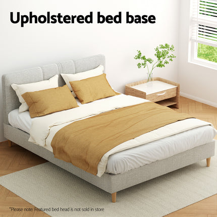 Artiss Bed Frame Double Size Beige ZORA 5