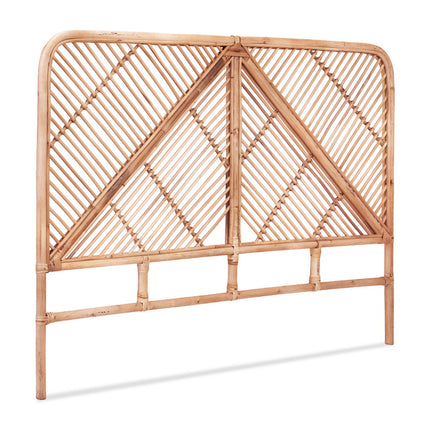 Artiss Bed Headboard Queen Bedhead Rattan - FRED Pine 2