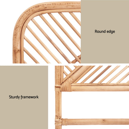 Artiss Bed Headboard Queen Bedhead Rattan - FRED Pine 7