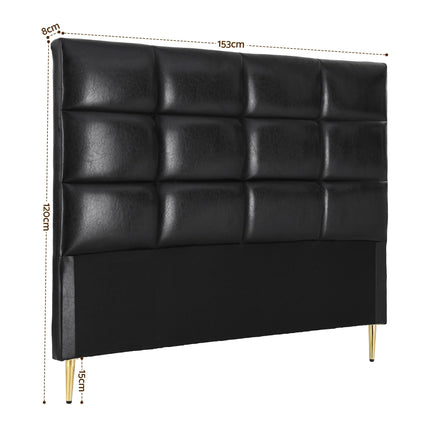 Artiss Bed Headboard Queen Bedhead PU Leather Black 2