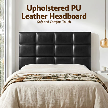 Artiss Bed Headboard Queen Bedhead PU Leather Black 4