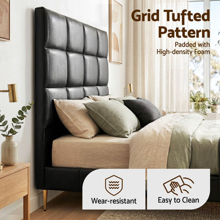 Artiss Bed Headboard Queen Bedhead PU Leather Black 5