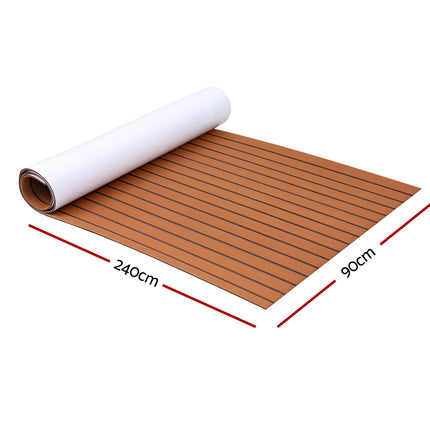 Seamanship EVA Foam Boat Flooring Mat Decking Sheet 240x90x0.6cm Dark Brown 2
