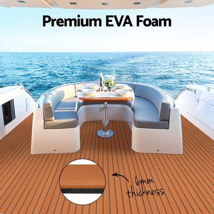 Seamanship EVA Foam Boat Flooring Mat Decking Sheet 240x90x0.6cm Dark Brown 4