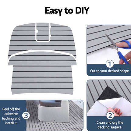 Seamanship EVA Foam Boat Flooring Mat Decking Sheet 240x90x0.6cm Light Grey 6