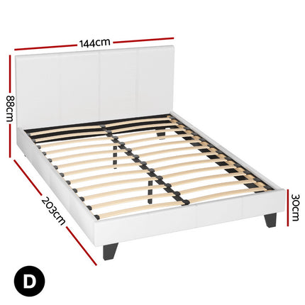 Artiss Bed Frame Double Size White NEO 2