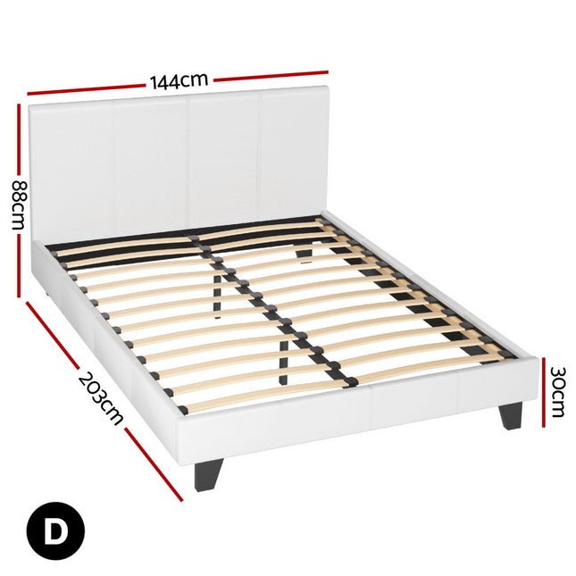 Artiss Bed Frame Double Size White NEO 2