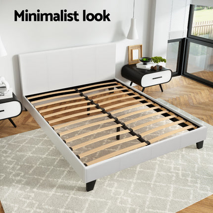 Artiss Bed Frame Double Size White NEO 4