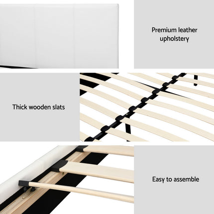 Artiss Bed Frame Double Size White NEO 6
