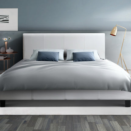 Artiss Bed Frame Double Size White NEO 7