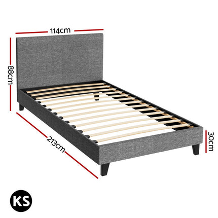 Artiss Bed Frame King Single Size Grey NEO 2