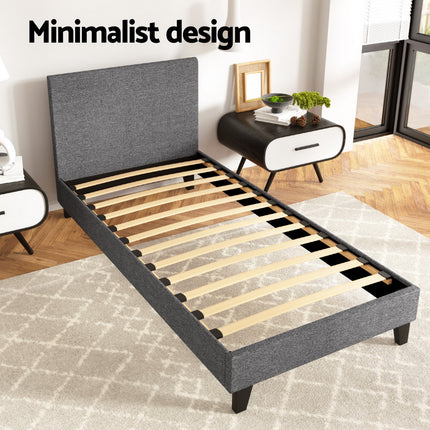Artiss Bed Frame Single Size Grey NEO 4