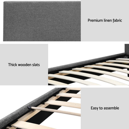 Artiss Bed Frame Single Size Grey NEO 6