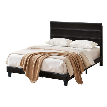 Artiss Double Bed Frame Upholstered Platform Base with Geometric Headboard Black Velvet 8