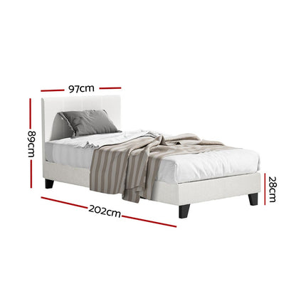 Artiss Bed Frame Single Size Boucle NEO 2