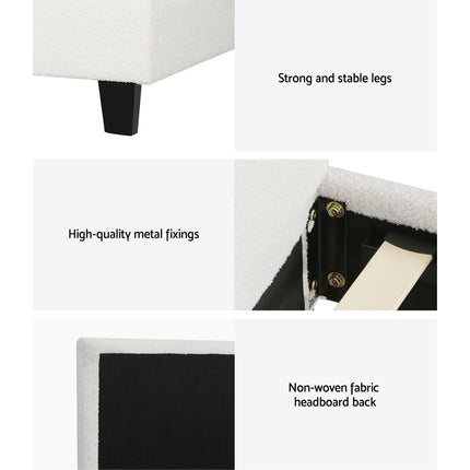 Artiss Bed Frame Single Size Boucle NEO 6