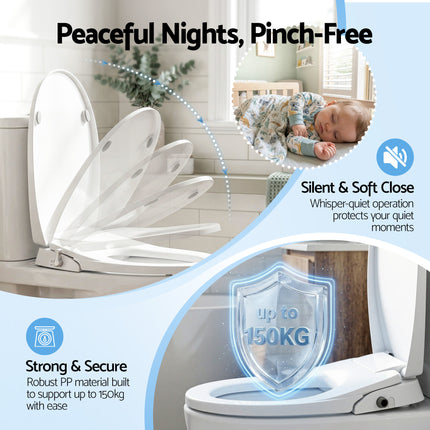 Cefito Non Electric Bidet Toilet Seat O-Shape Dual Nozzle Soft Close WaterMark DIY 7