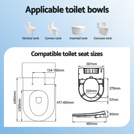 Cefito Non Electric Bidet Toilet Seat D-Shape Dual Nozzle Soft Close WaterMark DIY 3