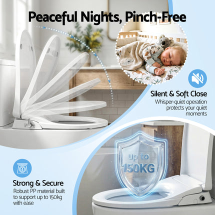 Cefito Non Electric Bidet Toilet Seat D-Shape Dual Nozzle Soft Close WaterMark DIY 7
