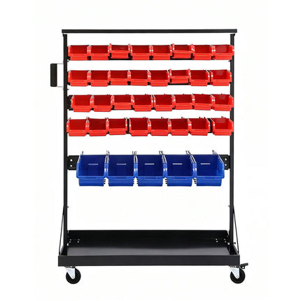 Giantz 74 Bins Storage Rack Double Sided Mobile Garage Workshop Tools Organizer 4