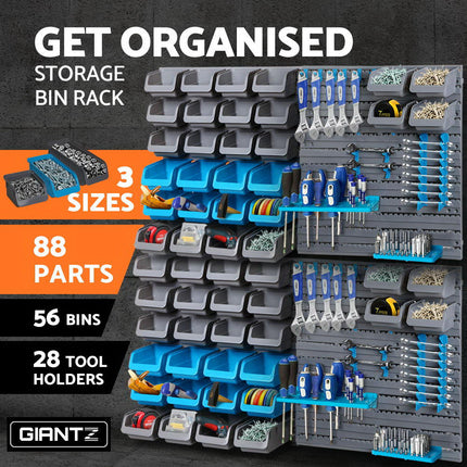 Giantz 88 Storage Bin Rack Wall Mounted 3